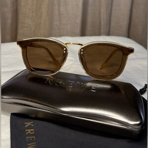 KREWE Franklin Sunglasses Amber Lenses 24K Gold Accent